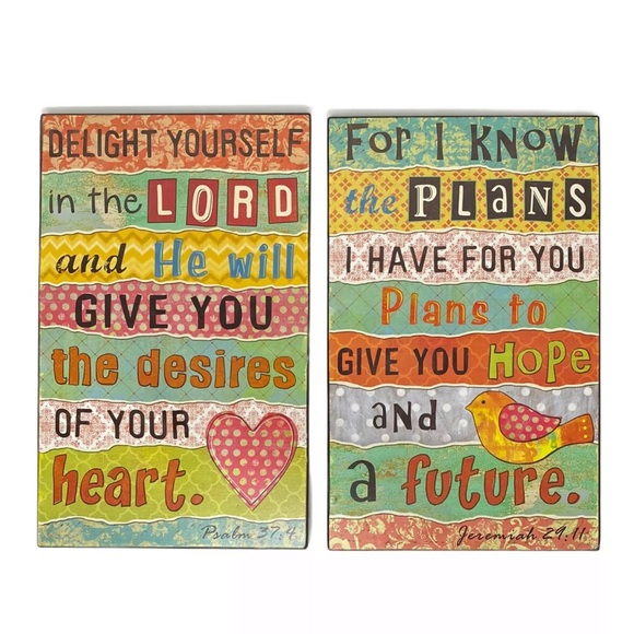 Inspirational Wall Art Religious Scriptures 2 Pc - Picture 6 of 6